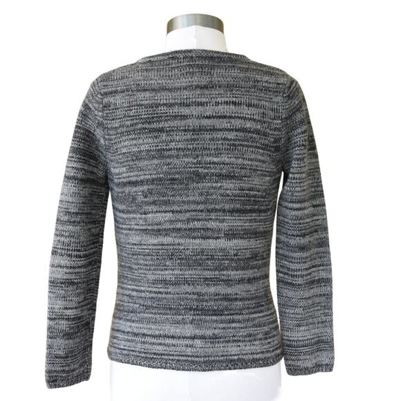 Isabel Marant Étoile Marled Black Gray Merino Wool Structured Cardigan Sweater - Picture 2 of 11